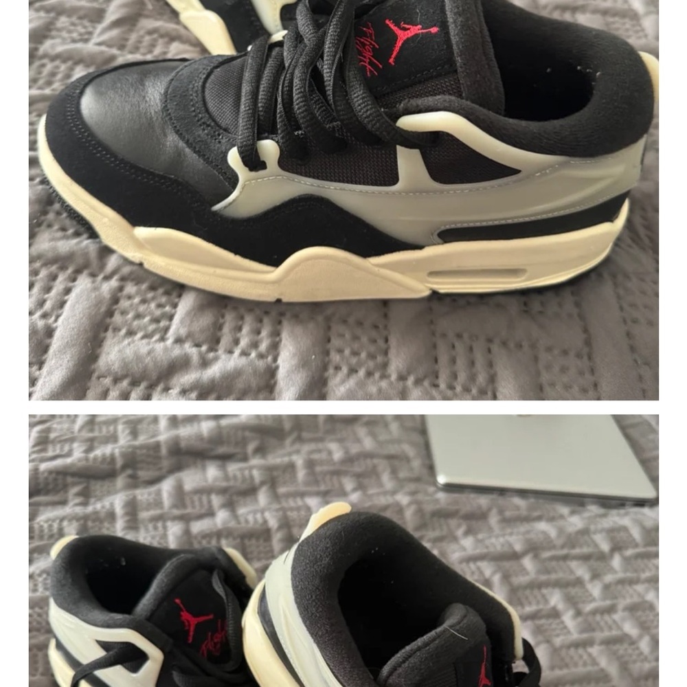 Jordan Kids Black and Cream Sneakers